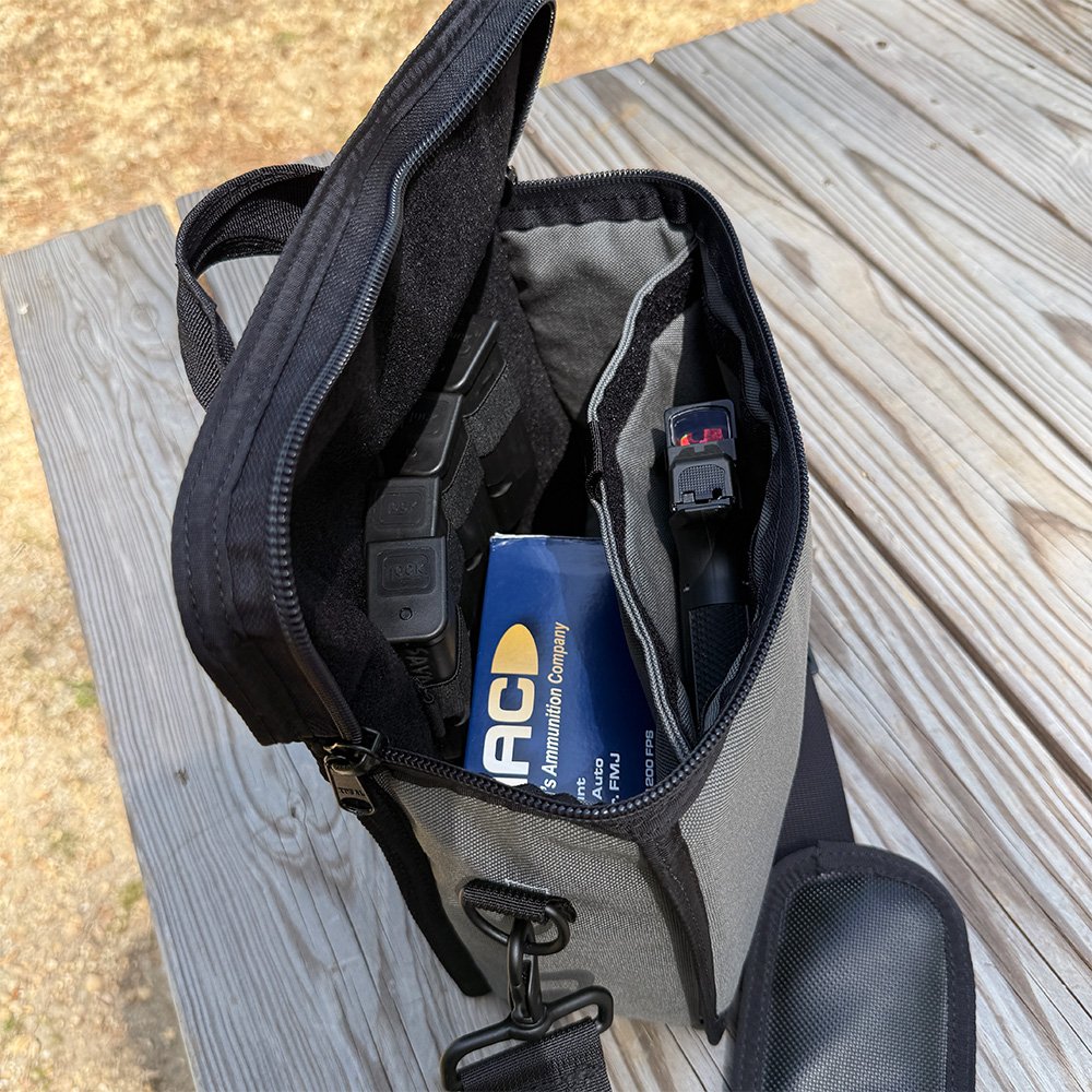 Interior layout of the Lunch Box with the magazine holder visible