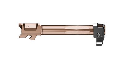 Radian Weapons AFTERBURNER ported barrel with RAMJET compensator for the Glock 17 Gen 6 in Radianite bronze