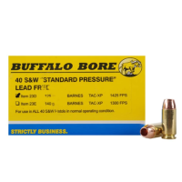 Buffalo Bore 40 S&W Ammo 125 Grain Barnes TAC-XP Solid Hollow Point Lead Free Box of 20 deal