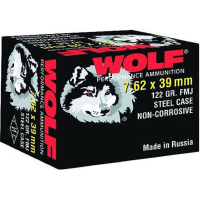 Wolf Performance 7.62x39 122 GR Ammo, FMJ Non-Corrosive - 1000 Round Case deal